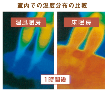 室内での温度分布の比較