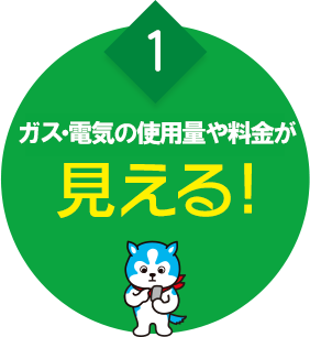 1.ガスの使用量や料金が見える!